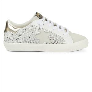 Vintage Havana Snake-Print Mixed-Media Sneakers